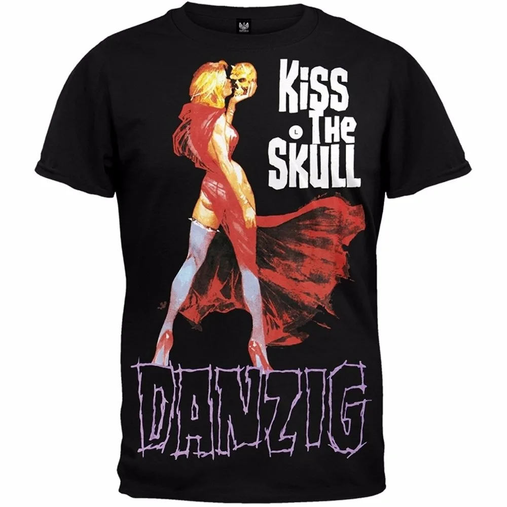 Best Графический Футболки для девочек Для Мужчин's Данциг Kiss череп футболка