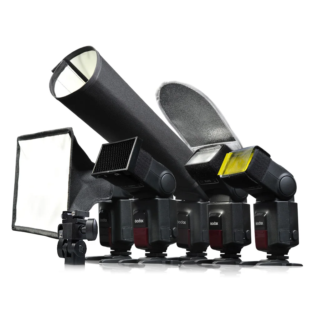 Godox 6в1 SA-K6 Universial аксессуары для Speedlite Комплект фильтр для софтбокса отражатель Snoot honey гребень держатель
