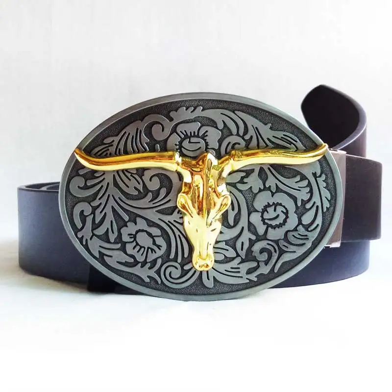 T-DISOM Hot Sale Western Cowboys Bull Belt Buckles Metal For Mens Together With 4cm Width Drop shipping | Дом и сад