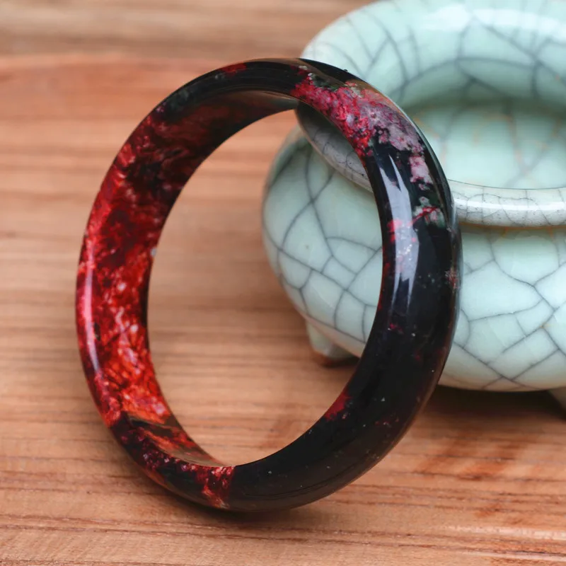

Hot Seller High Quality Chinese Peach Blossom Bangle Plum Blossom Flower Bangles Bracelet Gift for Women Jades Jewelry