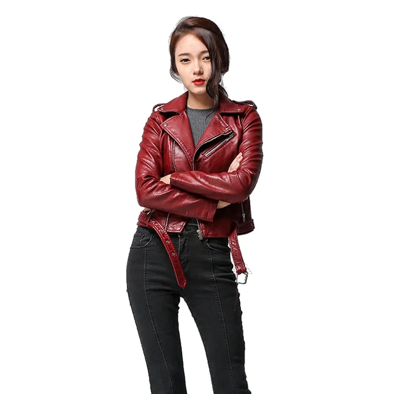 Новая мода весна осень Женская куртка из искусственной мягкой кожи с длинным