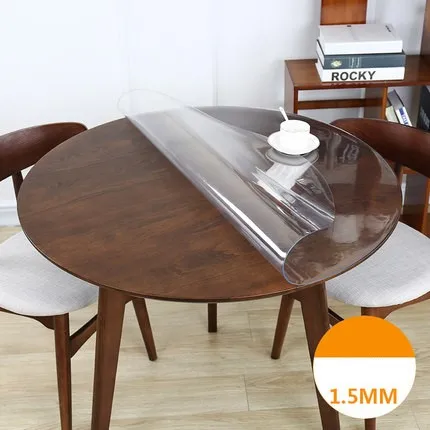 M 1.5mm Водостойкая скатерть для кухни, масляная скатерть, стеклянная мягкая ткань 1,0 мм, круглая скатерть, скатерть с рисунком, коврик 1,0 мм - Цвет: M 1.5mm
