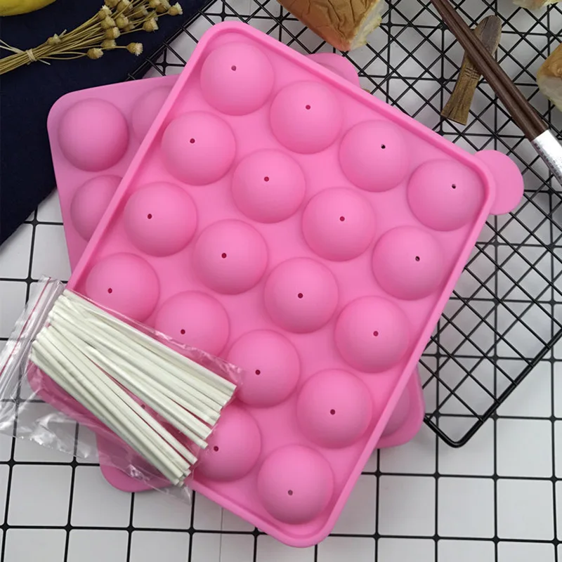 2pcs round 20 Полость вокруг леденца конфеты силиконовые формы Звезда Сердце DIY вечерние желе шоколадные формы кухня выпечки Кондитерские инструменты - Цвет: 2pcs round