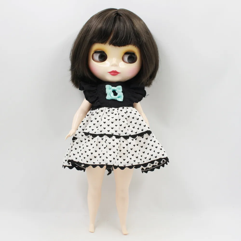 Пышная кукла blyth 1/6 30 см черные короткие волосы с челкой/бахромой Толстые тела
