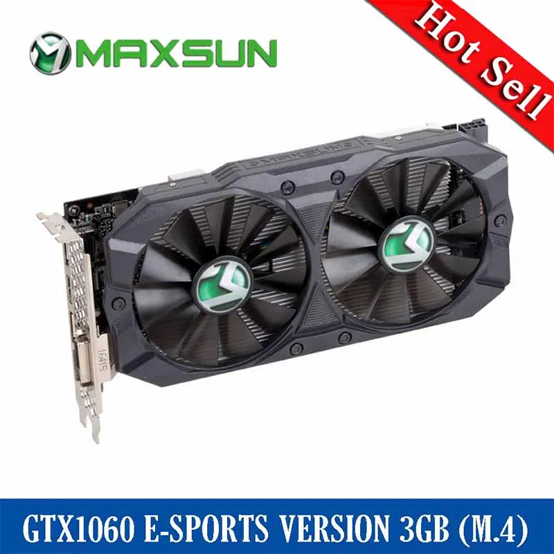 Maxsun gtx 1060 версия 3g NVIDIA видео карта 8000 МГц игровая видеокарта 6pin 192 ГБ/сек. Gddr5 биты DP
