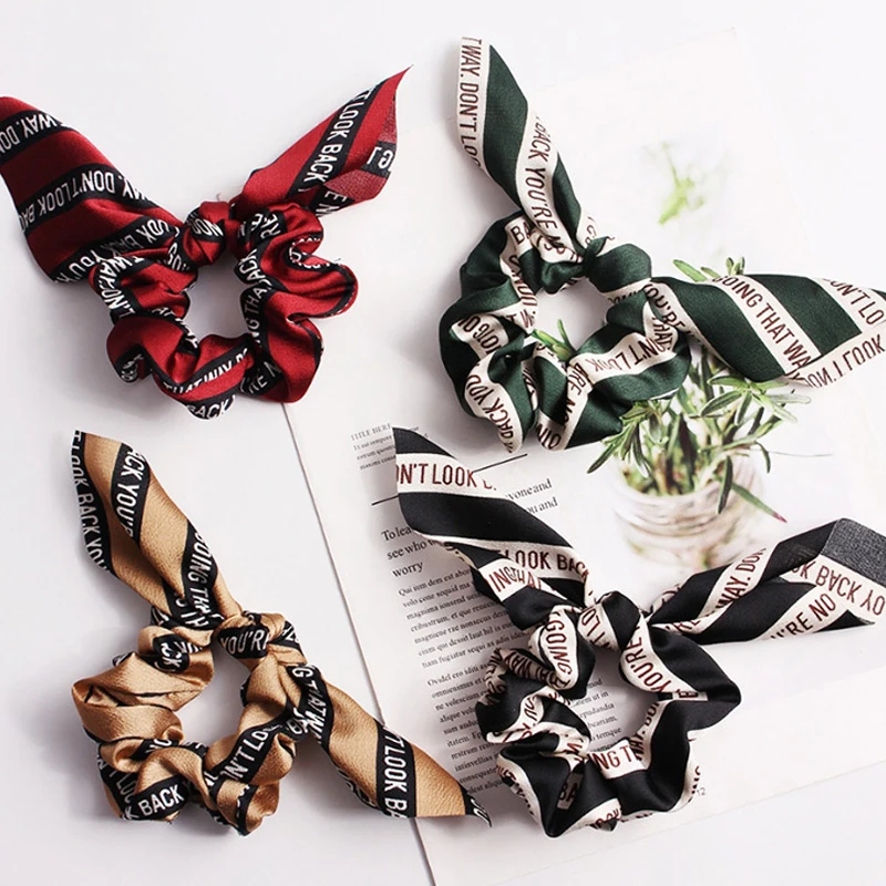 Vintage Women Headwear Turban DIY Bow Streamers Hair Scrunchies Ribbon Ties Horsetail Head Wrap Accessories | Украшения и