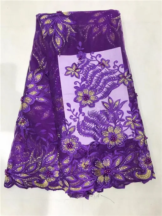 African French Lace Fabric 3d flower High Quality Tulle For Wedding Beaded In gray color | Дом и сад