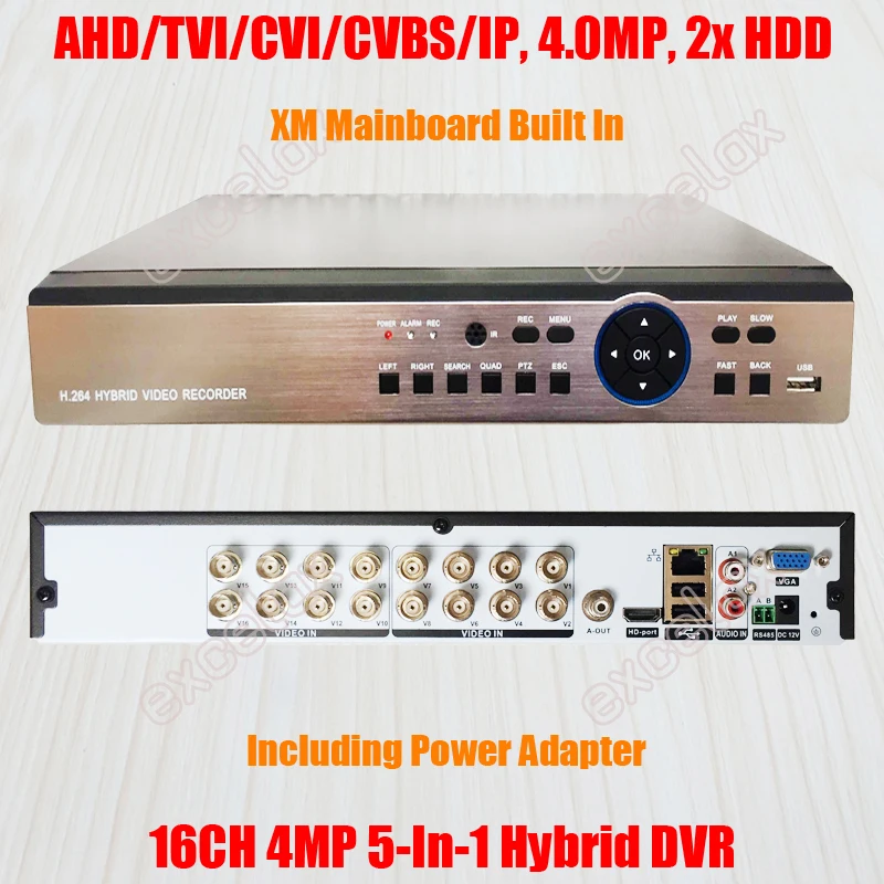 16CH 5 в 1 IP AHD TVI CVI CVBS аналоговая камера Hybrid DVR 4MP 3MP 1080P 2MP AHB7016T GS V3 XM плата HVR ONVIF