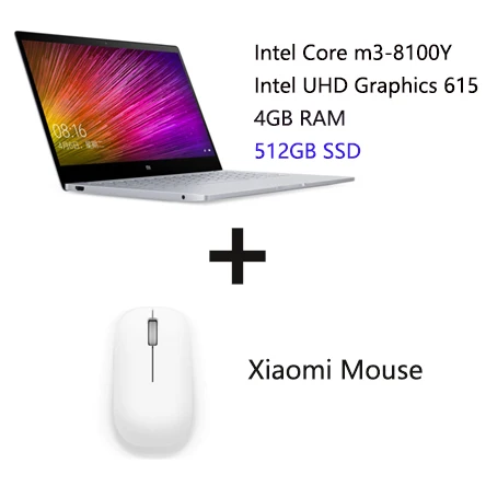 M3 512GB Set 1 Xiaomi Mi ноутбук Air 12,5 дюймов M3 8100Y двухъядерный 4 Гб ram полностью металлический корпус английская Windows 10 2,4G 5,0G двойной WiFi - Цвет: M3 512GB Set 1