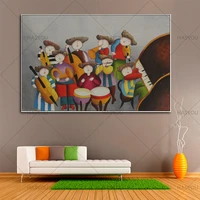 high quality hand painted figures oil painting on canvas abstract symphony orchestra oil painting wall art for room decoration
