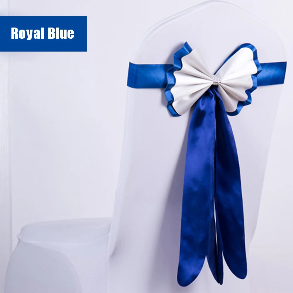 100 шт./лот Королевский синий галстук бабочка с двойным кроликом спандекс пояс для