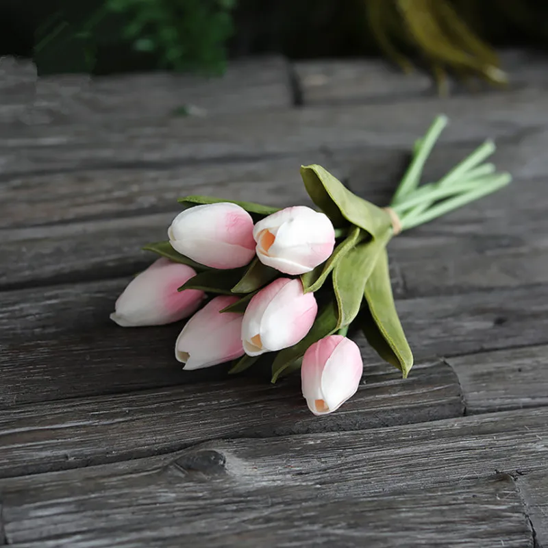 6 шт тюльпаны Искусственные цветы Настоящее прикосновение искусственная кожа para