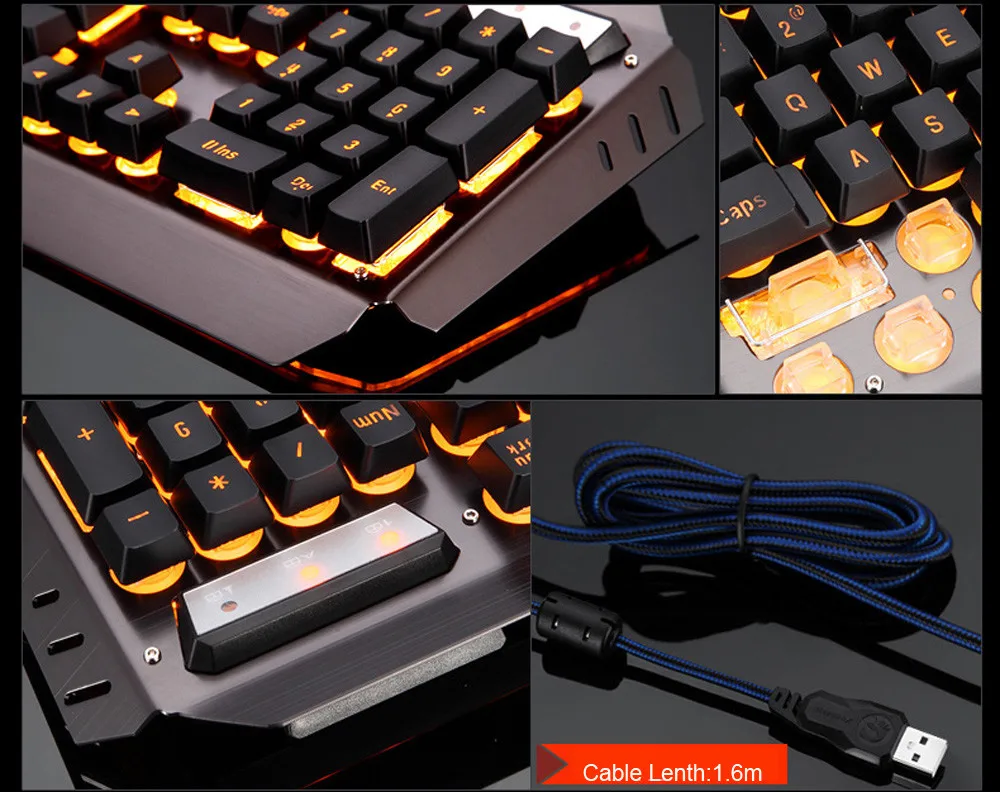 ZELOTES Профессиональный ультра-тонкий модный M938 светодиодный с подсветкой Usb эргономичная игровая клавиатура+ комплекты Геймерской Мыши+ коврик для мыши YE2.25