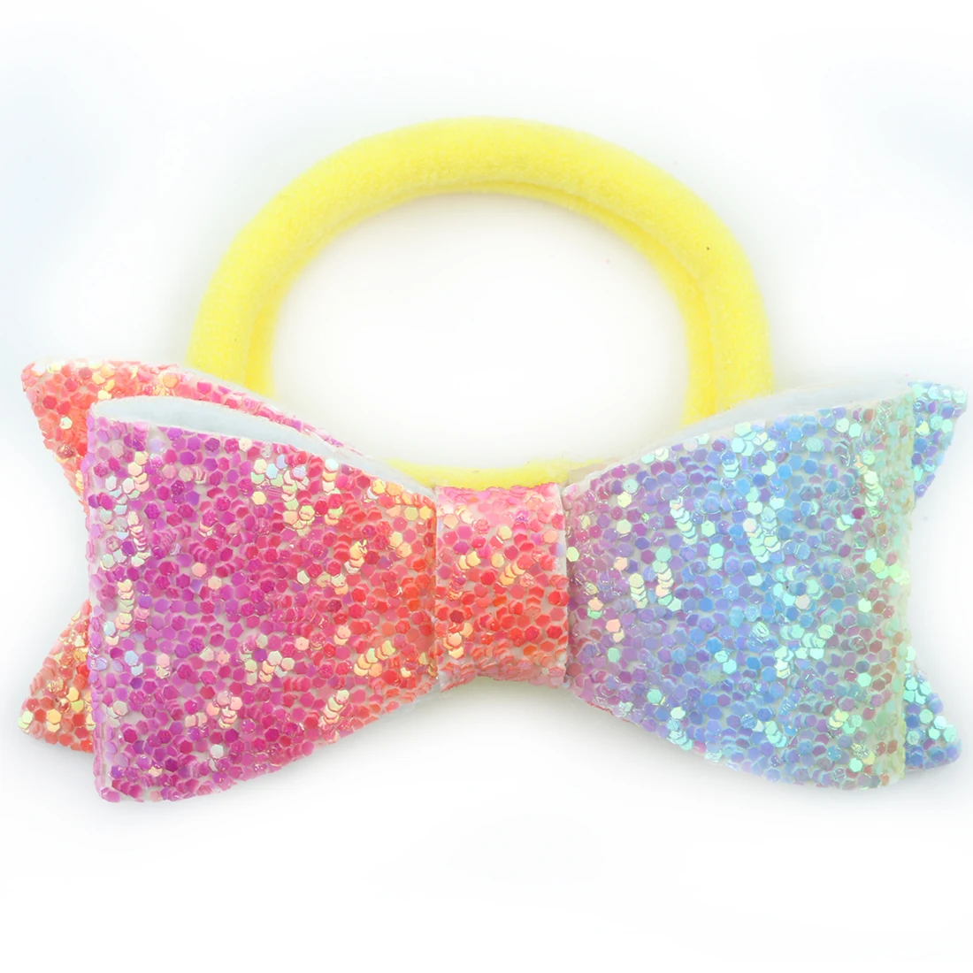 2.8inch hair bow-2 1 PC Child Hair Bow Tie Elastic Hair Band Glitter Hairbow Rope Rainbow Sequin Sparkly 3 Inch Bows Mermaid Girls Sweet Headwear - Цвет: 2.8inch hair bow-2