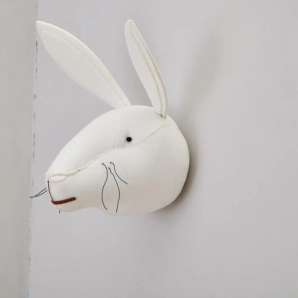 Rabbit SOKOBX животное осел слон корова голова акулы настенное крепление Мягкие плюшевые игрушки художественная работа настенные куклы фото реквизит спальня домашний декор Fel - Цвет: Rabbit
