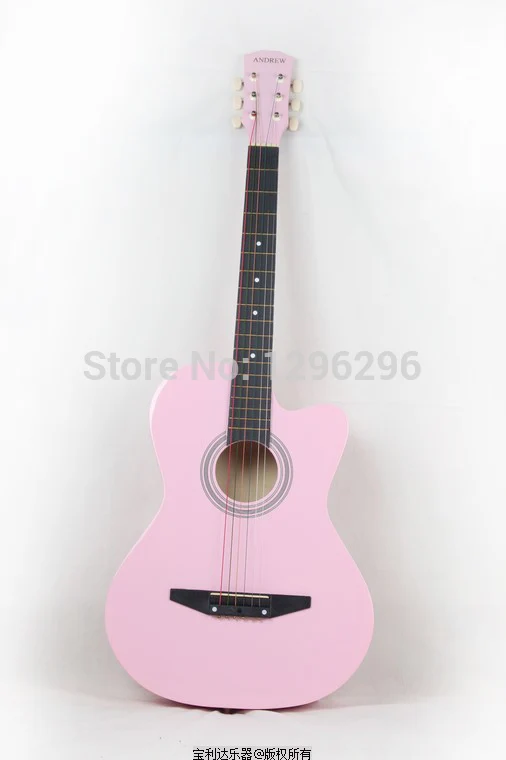 free shipping Andrew 38inch Pink girls ballad guitar About 96 cm length acoustic | Спорт и развлечения