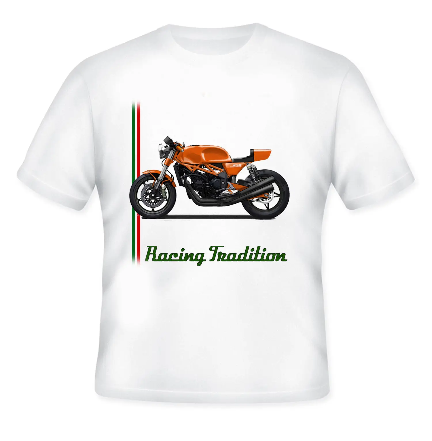 

2019 ITALIAN MOTORCYCLE CAFE RACER F4 - NEW WHITE COTTON TSHIRT