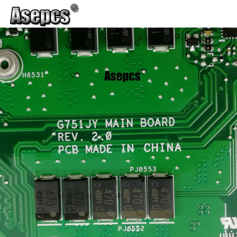 AsepcsROG G751JY материнская плата для ноутбука For Asus G751JT G751JL G751J g751протестированная