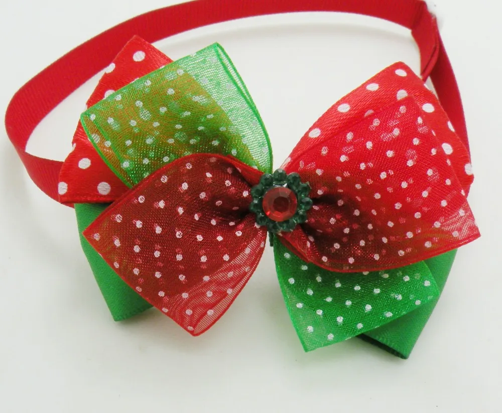 100 шт./лот рождественские праздничные галстуки бабочки для собак милые Галстуки