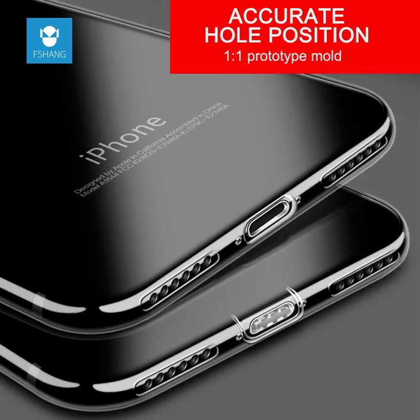 FSHANG Luxury Clear TPU Case For iPhone X 10 Transparent Ultra Thin Silicone Slim Cover Coque Phone Accessories i |