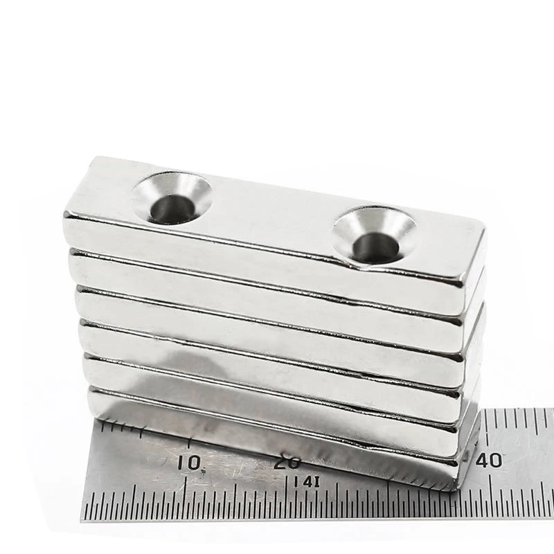 2 шт партия F 40x10x5 мм отверстие 3 N35 Сильный квадратный NdFeB редкоземельный Magnet40x10x5