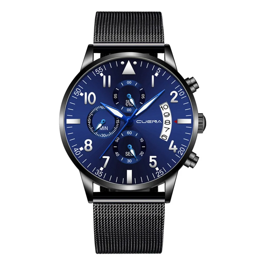 Reloj hombre,, Топ бренд, Роскошные мужские часы, водонепроницаемые, ультра тонкие, дата, наручные часы, мужские, сетчатый ремешок, повседневные, кварцевые часы