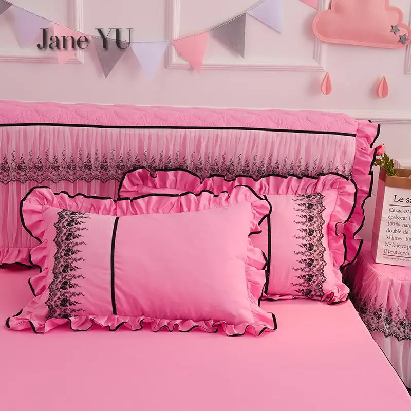 

JaneYU Princess Lace's Cotton Thickened Elastic Full Bedside Cover Bedside Back Soft Covered Solid Wood Cover