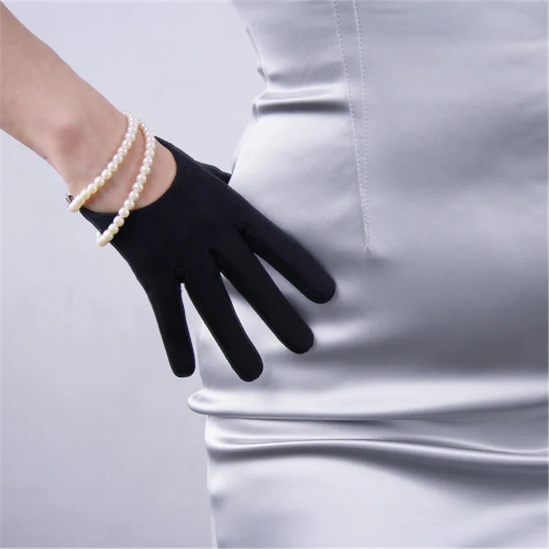 Suede Black Модные из искусственной кожи перчатки 13 см короткие Стиль Для женщин перчатки Синтетическая кожа Лакированная кожа подкладки женские варежки P02 - Цвет: Suede Black