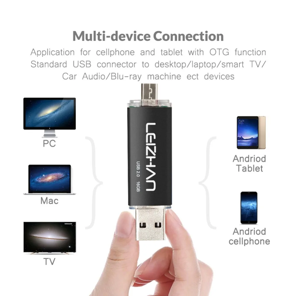 LEIZHAN фотостудия OTG USB флэш-накопитель микроперо-Накопитель Android накопитель памяти