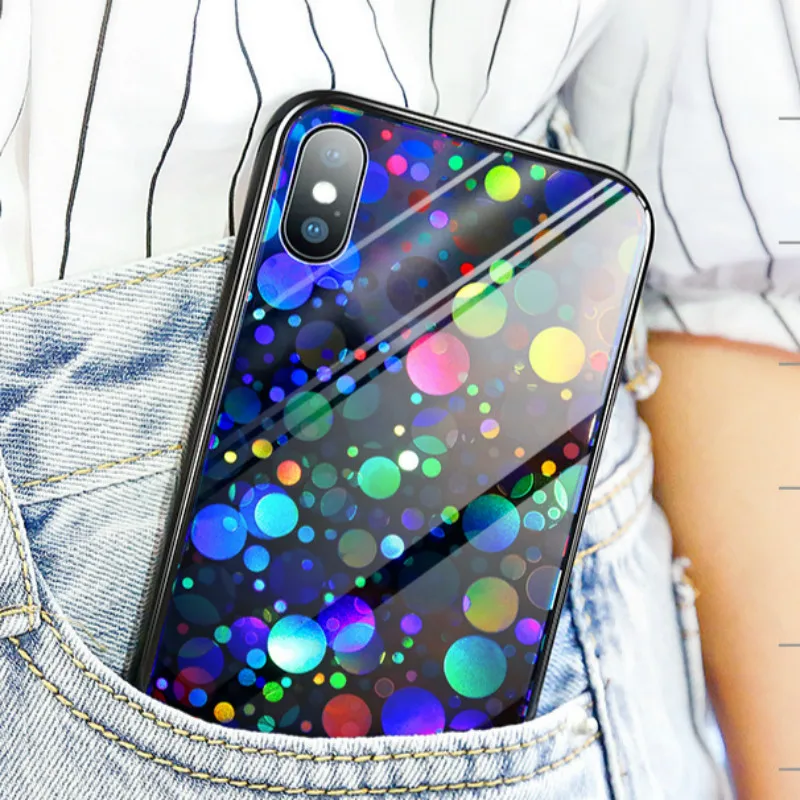 POBLU девушка Gillter красочные пузыри чехол для телефона с закаленным стеклом Huawei p20