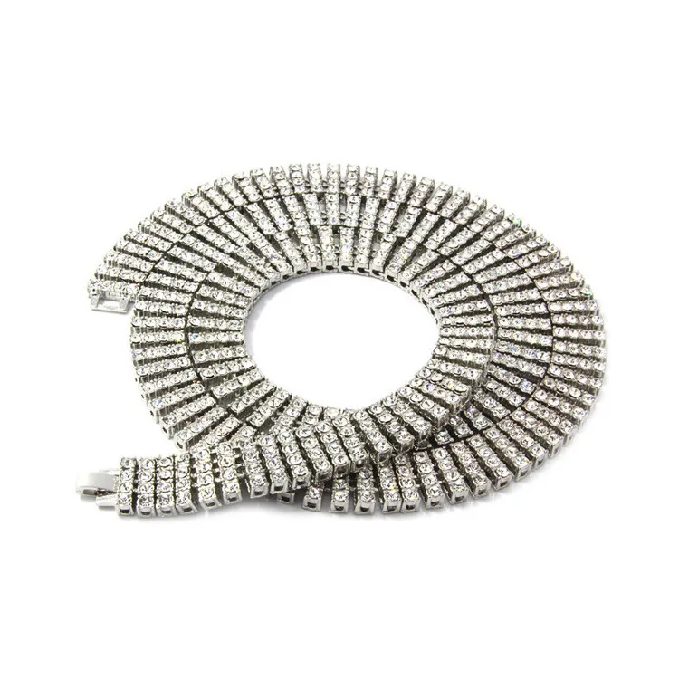 ARMNVNV New Arrival Gold Silver Black Colors 4 ROWS Iced Out Lab Rhinestones Tennis Hip Hop Necklace High Quality For Men | Украшения и