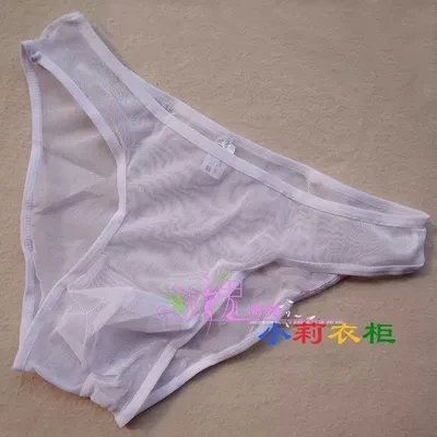 Мужские прозрачные трусы из вискозы с заниженной талией|mesh chain|panties stretchmesh chemise |