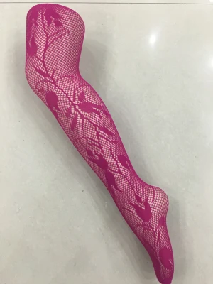 Dark pink Популярные модные чулки для девочек, кружевные колготки, женские колготки, ажурные сетчатые чулки, 8 цветов, 102 - Цвет: Dark pink