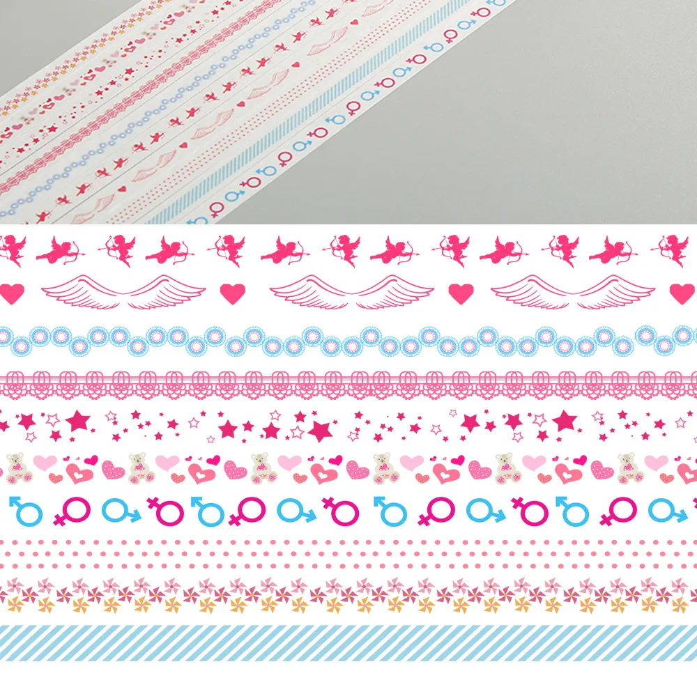 18 pack/lot Purple Pink Blue Decorative Washi Tape Set DIY Scrapbooking Masking Tape School Office Supply