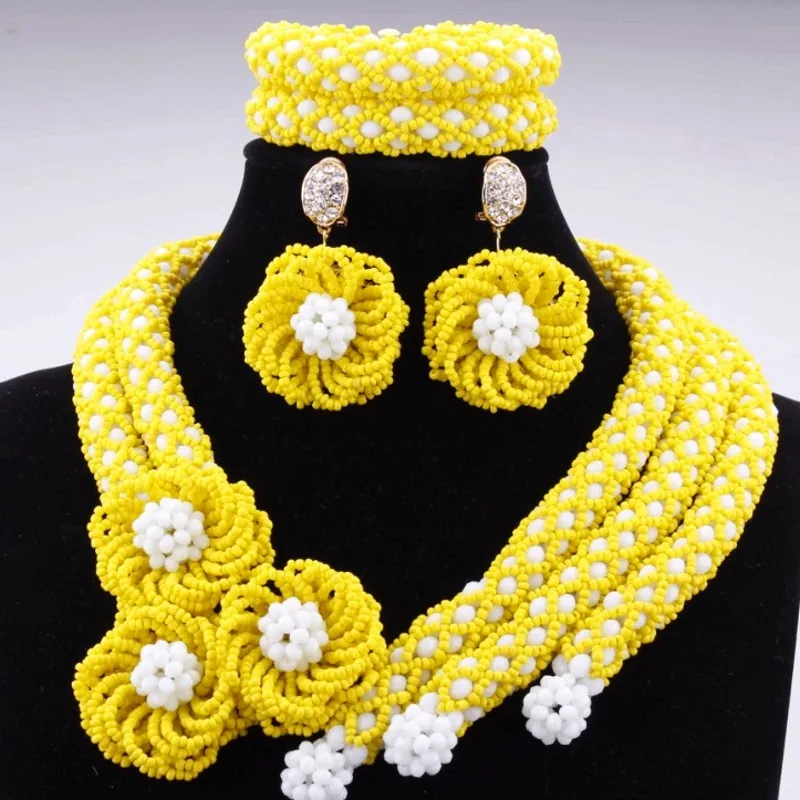 4 ujewelry Африканский Свадебный Ювелирные наборы зеленый цветами ручной работы в