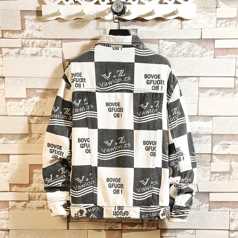 FUODRAO Denim Jacket Fashion Print Bomber Men Hip Hop Streetwear Jaqueta Masculino Japan Style Coats Male 5XL J147 | Мужская одежда