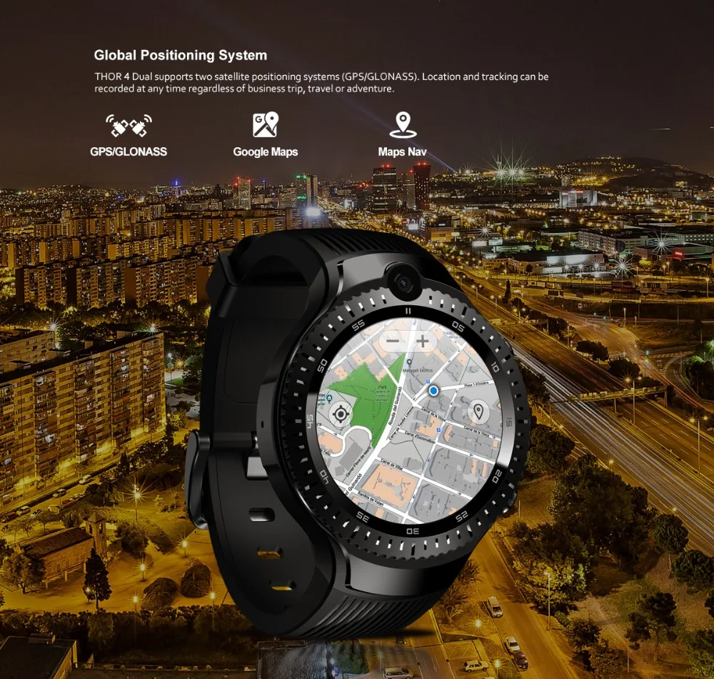 zeblaze Thor 4 Dual 4 г умные часы 5.0MP+ 5.0MP двойная камера Android часы 1," AOMLED дисплей gps/ГЛОНАСС 16 Гб Смарт часы для мужчин