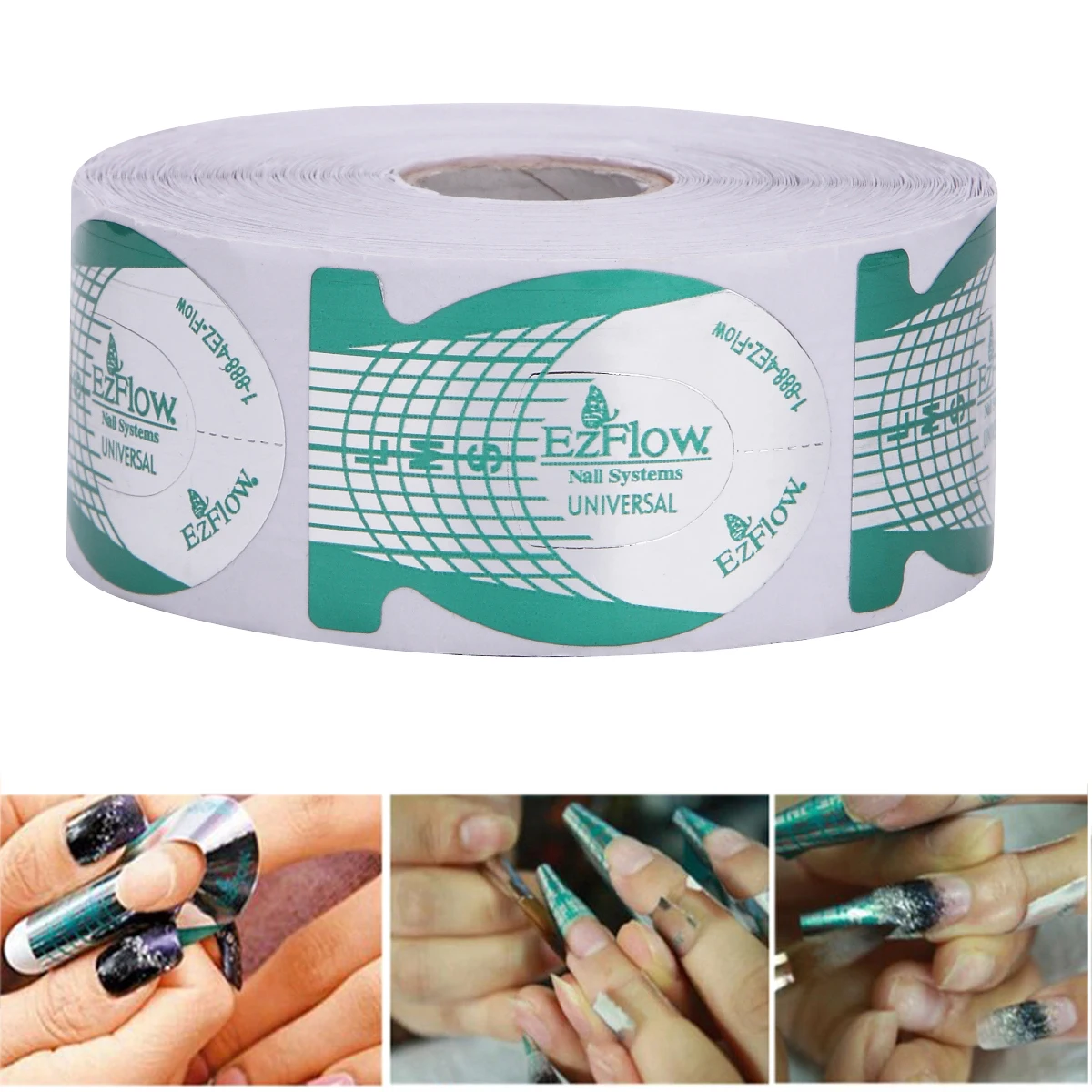 Monja 500 шт./рулон формы для французского дизайна ногтей в форме зеленой ракеты