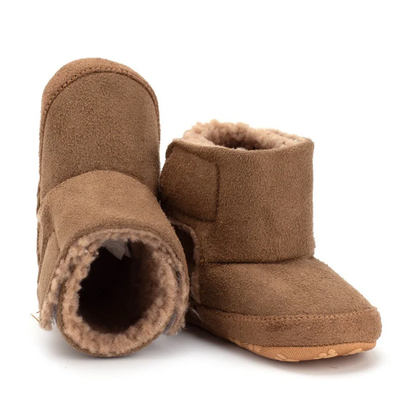 Зимние ботинки для маленьких девочек из искусственной кожи и мальчиков