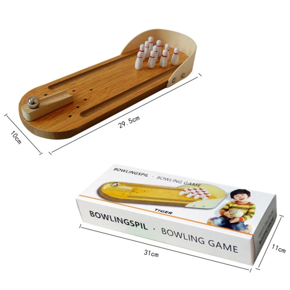 Мини-боулинг настольные игры деревянные детские развивающие инновационные
