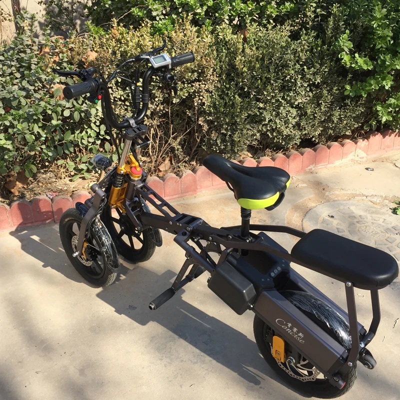 Быстро складывающийся электрический велосипед с одной кнопкой трехколесный