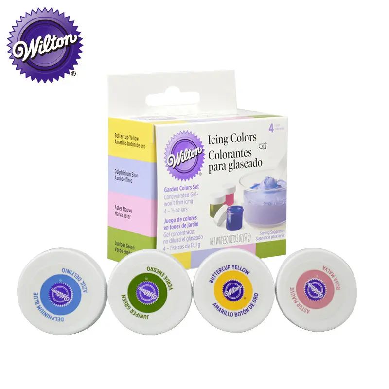 Garden Colors Set Wilton цвет еды цвет ing набор, Концентрированный гель цвет еды, для глазури, помадка и торт тесто-4 шт глазури цвет набор - Цвет: Garden Colors Set