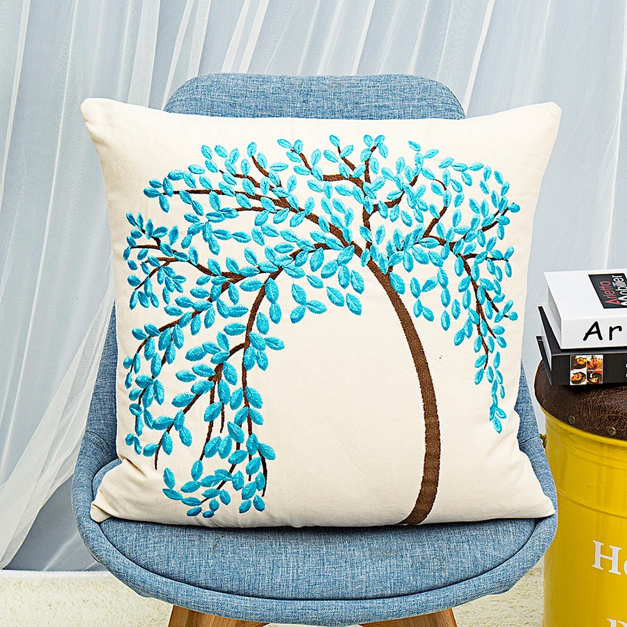 Наволочка желтое дерево Полиэстер Хлопок наволочка плоские подушки с вышивкой