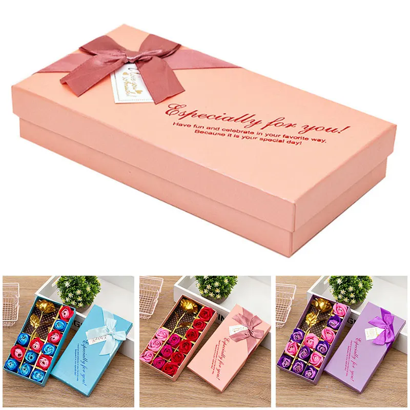 12 шт./компл. Творческий градиент моделирование мыло в Форме Розы 24 К золото Фольга