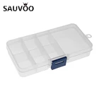 SAUVOO 2018 оптовая продажа, регулируемый прозрачный пластиковый ящик для хранения ювелирных изделий, органайзер для бисера, фурнитура для самостоятельного изготовления ювелирных изделий