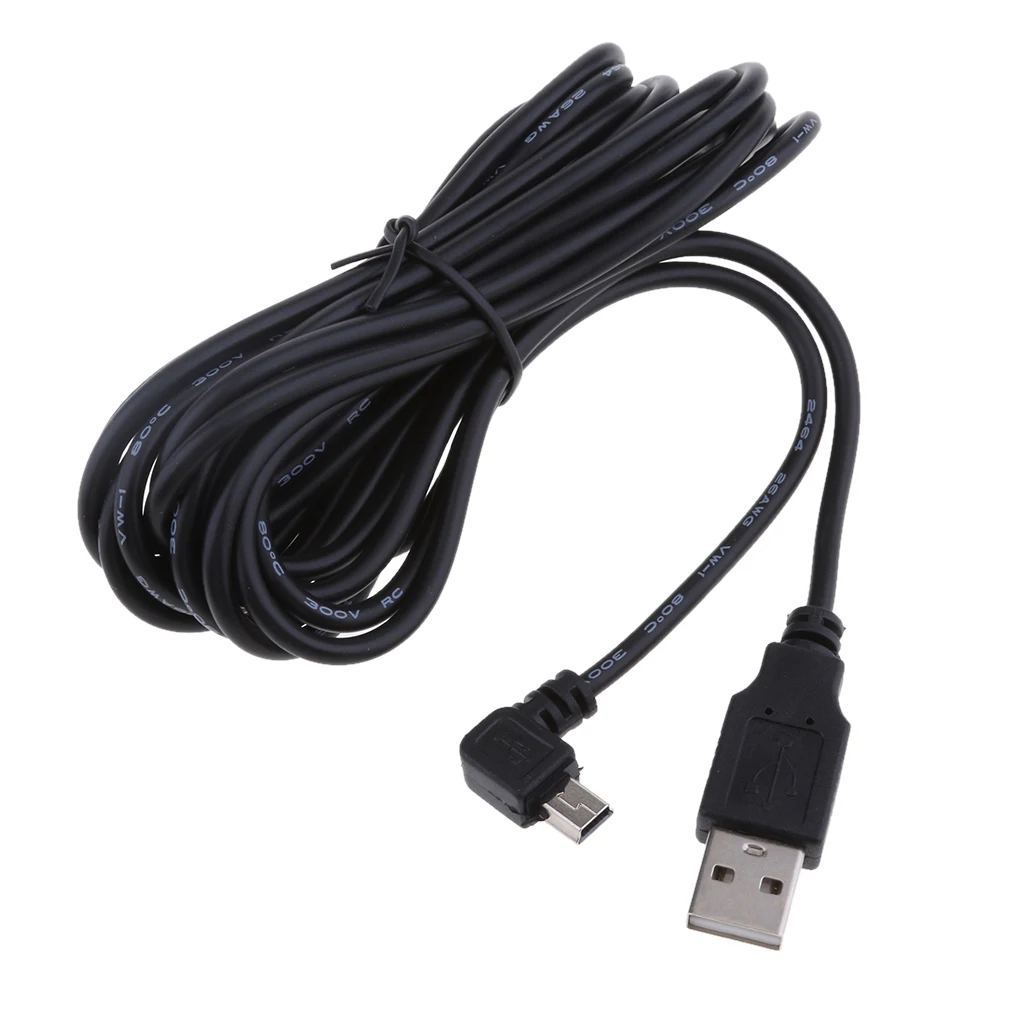 Универсальный 5 в 2A мини USB кабель для зарядного устройства 90 градусов с правой головкой DVR gps кабели для зарядки Автомобильная электроника Аксессуары простота использования