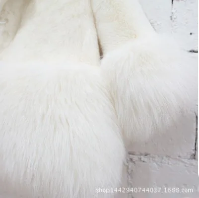 girls turn-down collar fur coat 2019 winter thicker warm white elegant soft plush chlidren outwear jackets | Детская одежда и