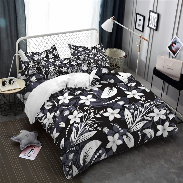 Jessy домашнее постельное белье набор черный Национальный стиль с белым маленьким