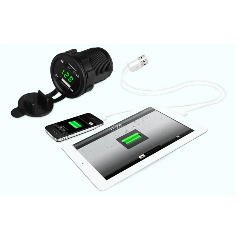 12v 24v Автомобильный мотоцикл Прикуриватель разъем USB зарядное устройство адаптер
