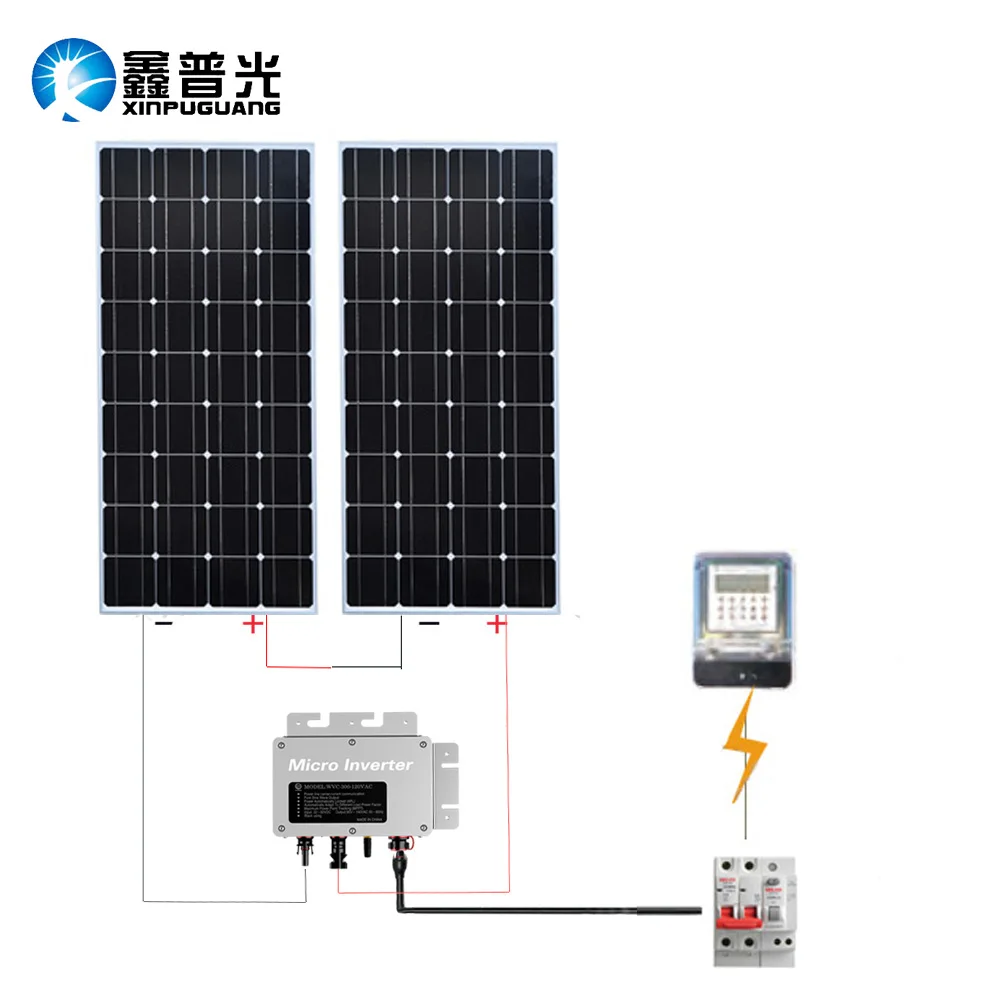 Комплект системного модуля 200 Вт 2*100 PV солнечная панель 300 Инвертор + контроллер